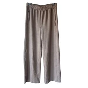 90 Degree by Reflex Scuba Rib Asbury Pants Women’s L Taupe Wide Leg Lounge